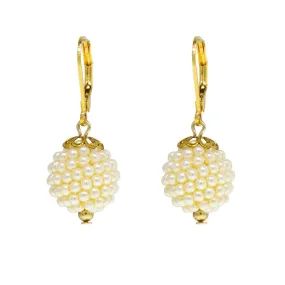 1928 Jewelry Single Seeded Faux Pearl Ball Drop Earrings