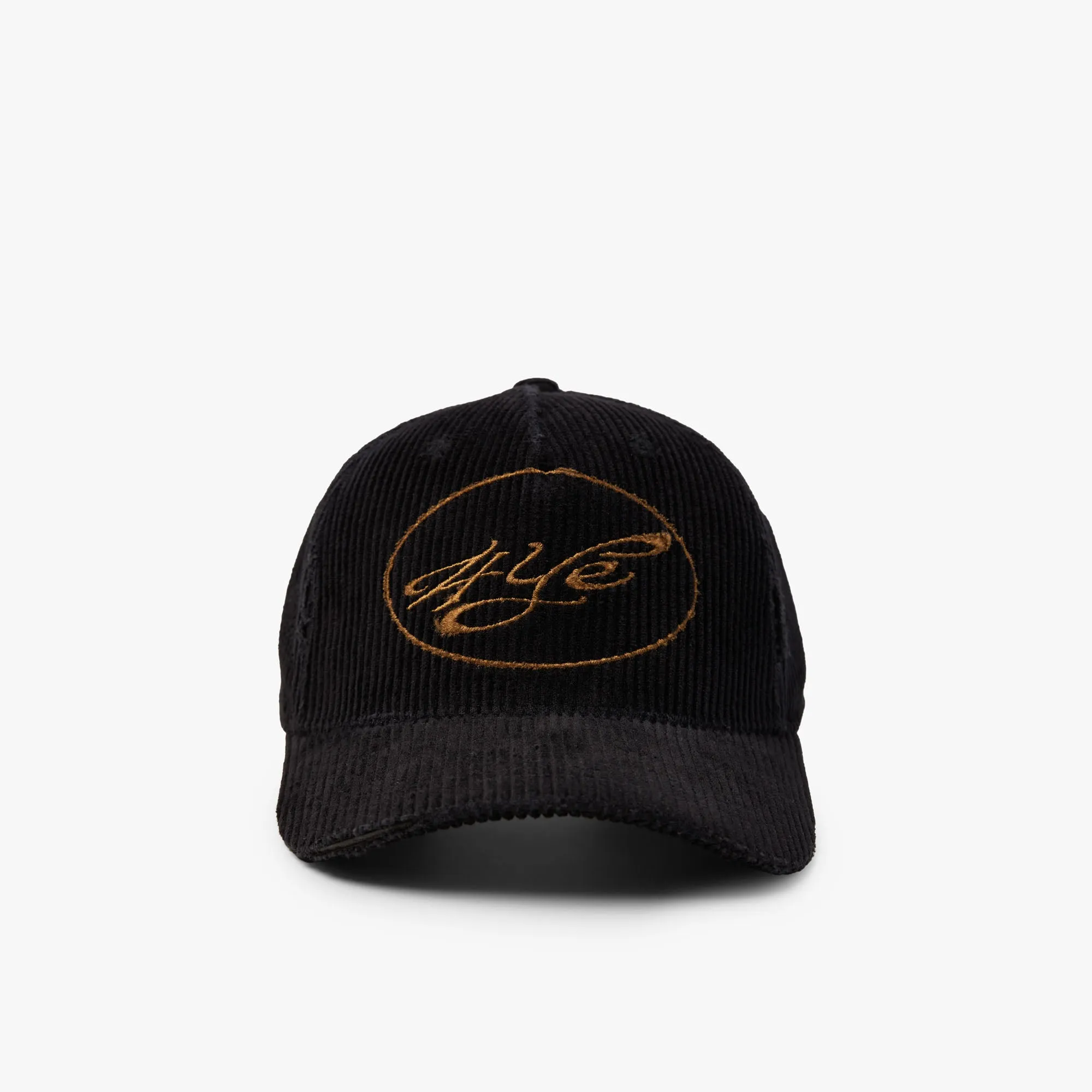 4YE Distressed Signature Corduroy Hat / Black