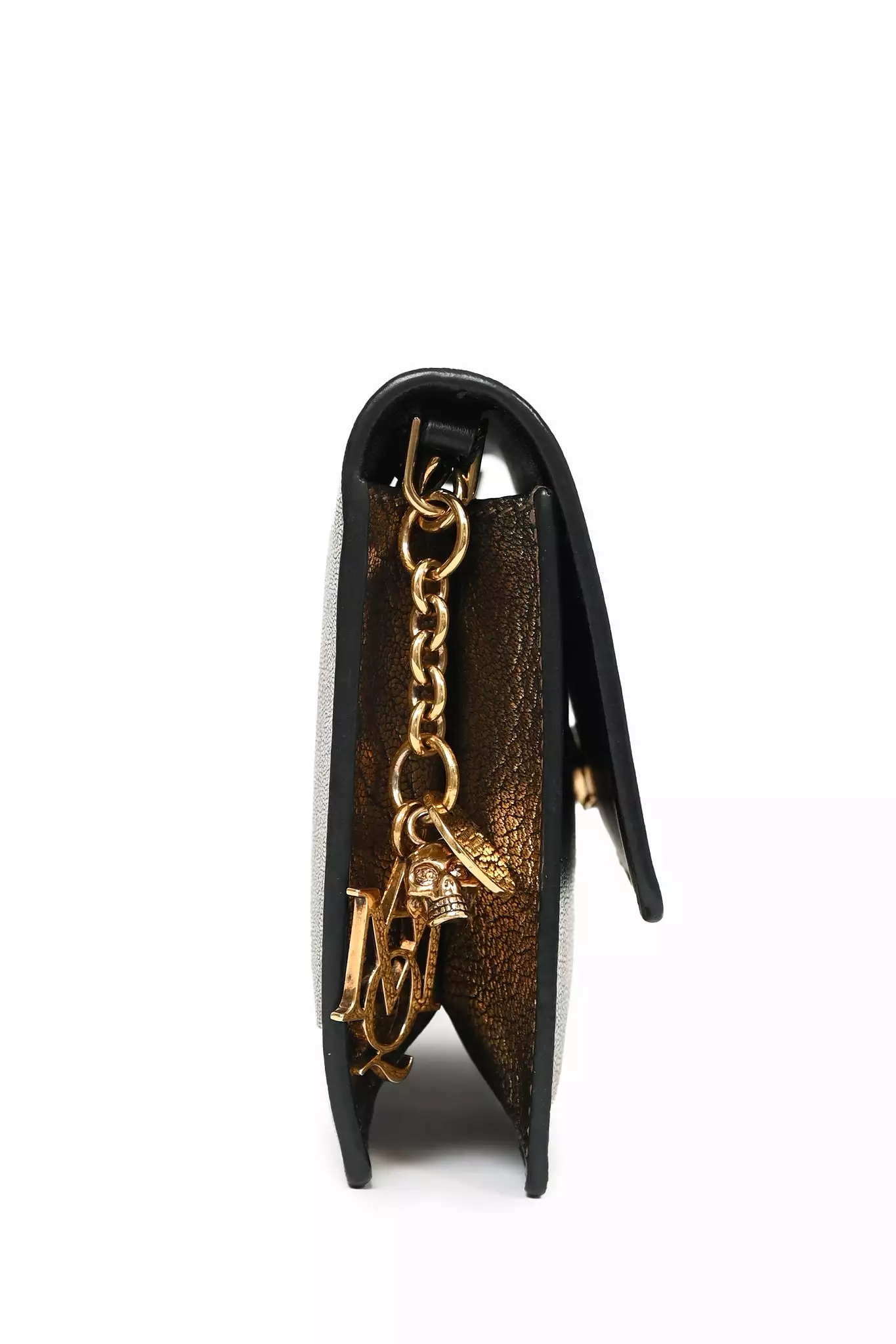 Alexander McQueen Gold  Leather Crossbody Bag