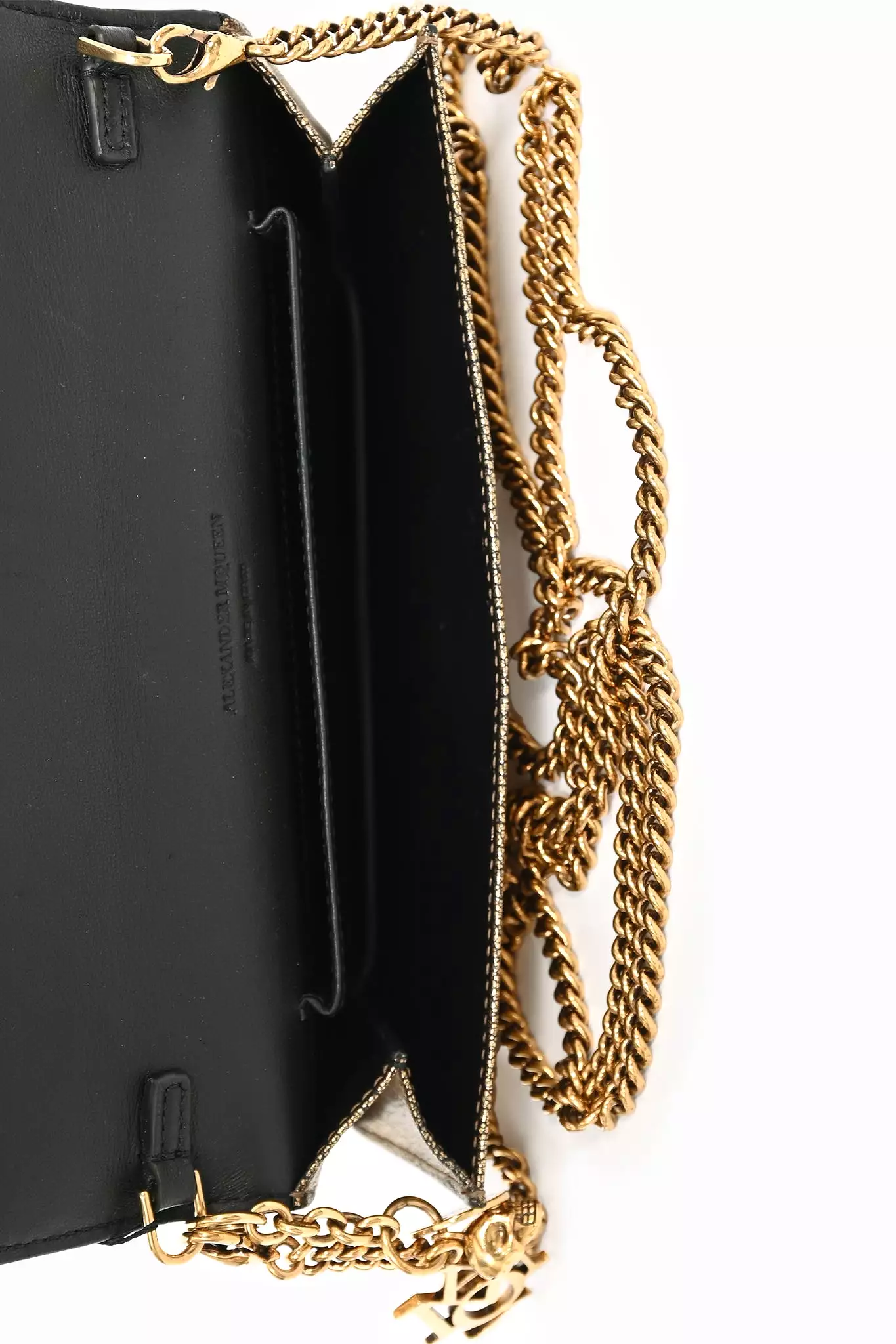 Alexander McQueen Gold  Leather Crossbody Bag