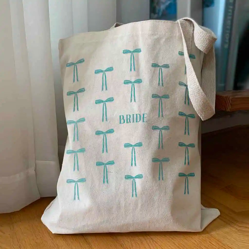 All Over Coquette Bow Bridal Party Tote Bag