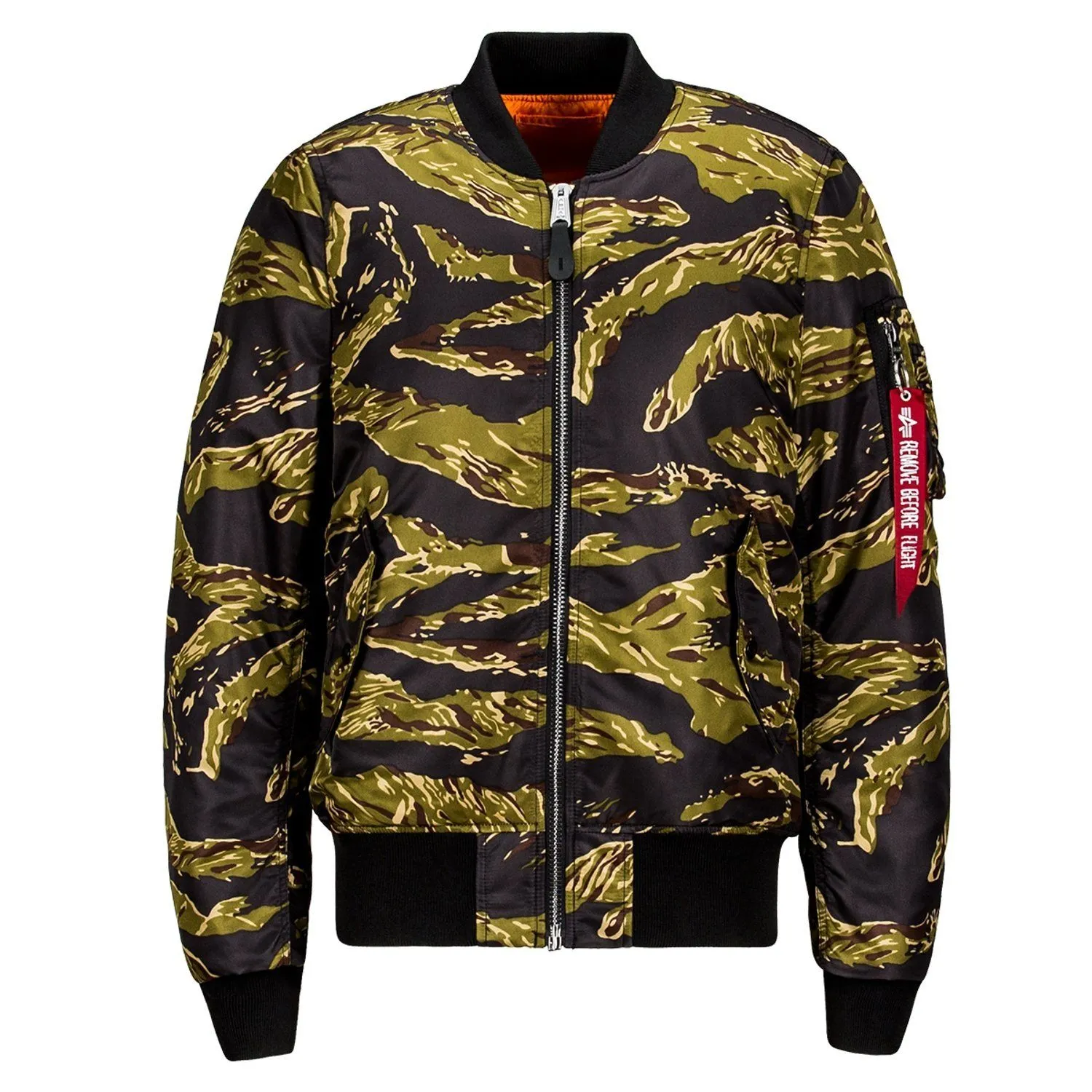 Alpha Industries Slim Fit Ma-1 Flight Jacket Tiger Camo MJM44530C1-952