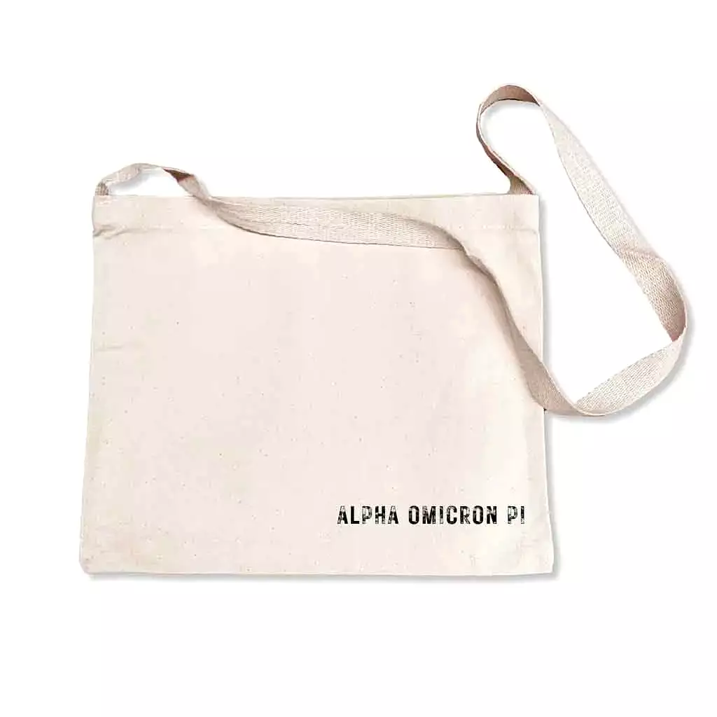 Alpha Omicron Pi Sorority Messenger Bag with Cross Body Strap