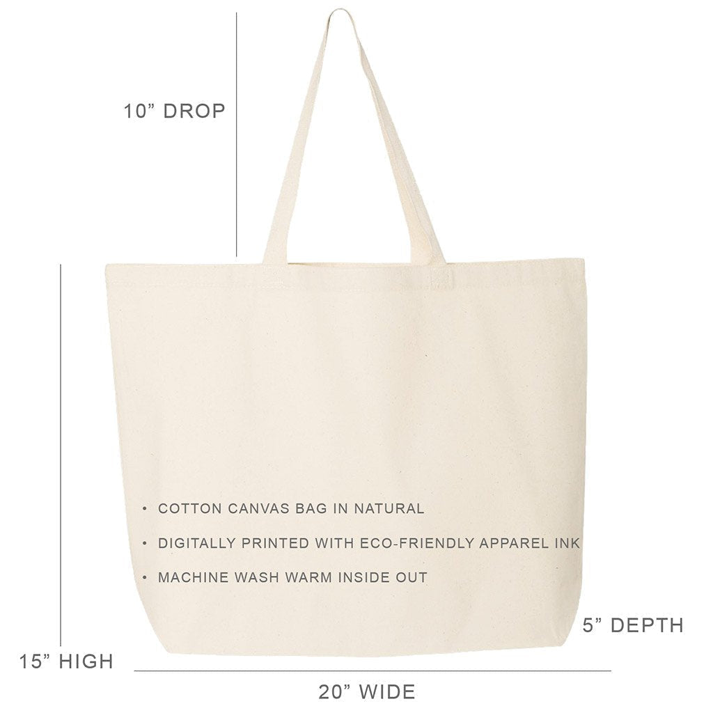 Alpha Phi Large Canvas Sorority Tote Bag with Simple Mod Design