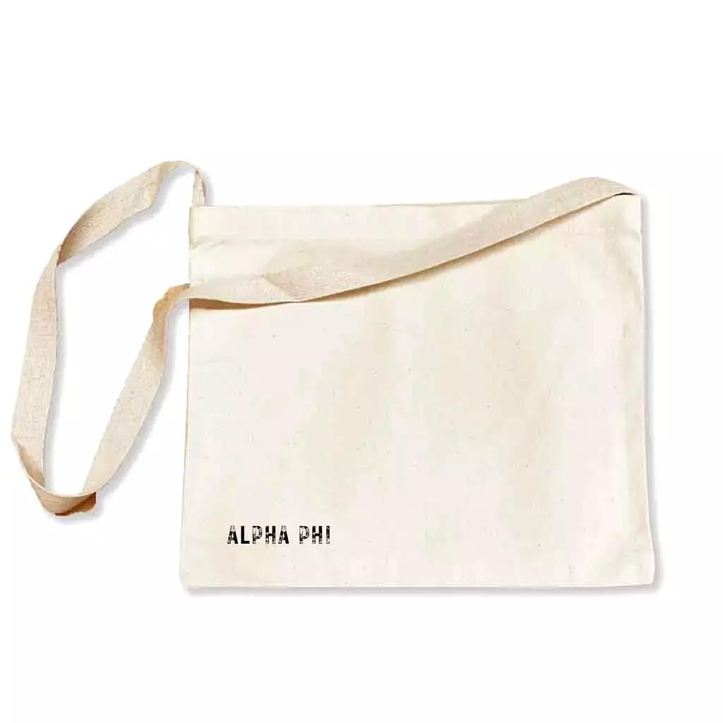 Alpha Phi Sorority Messenger Bag with Cross Body Strap