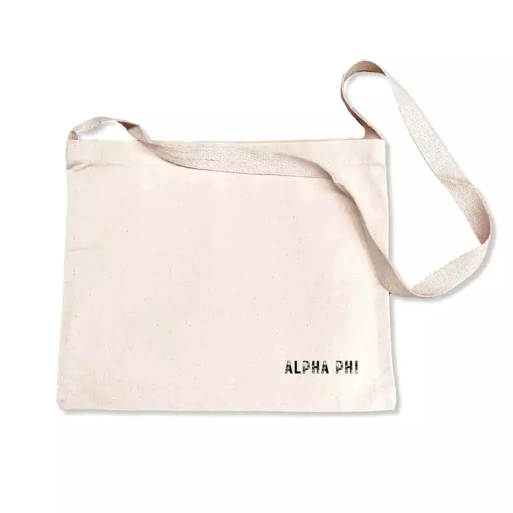 Alpha Phi Sorority Messenger Bag with Cross Body Strap