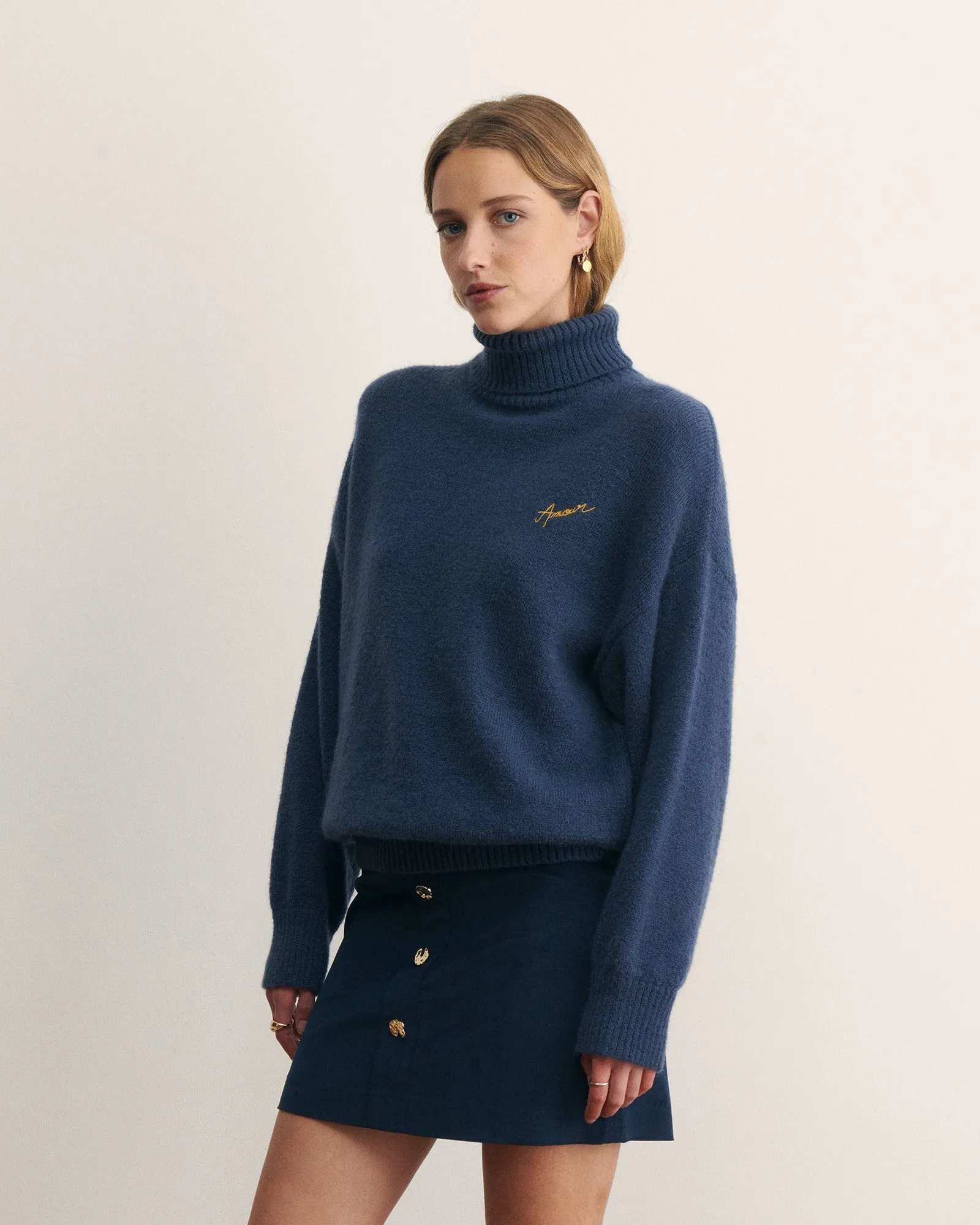 Amour dupuis mohair wool sweater