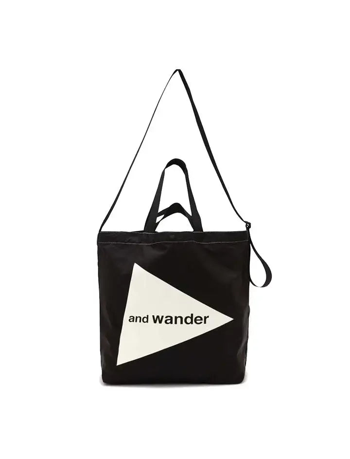 And Wander Cordura Logo Tote Bag Large Black