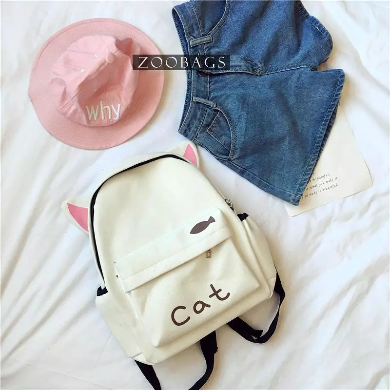 Animal Ears Canvas Backpack SD00797