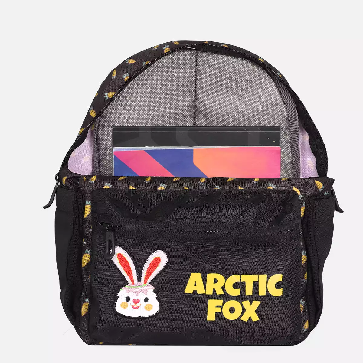 Arctic Fox Bunny Yellow School Backpack for Boys and Girls