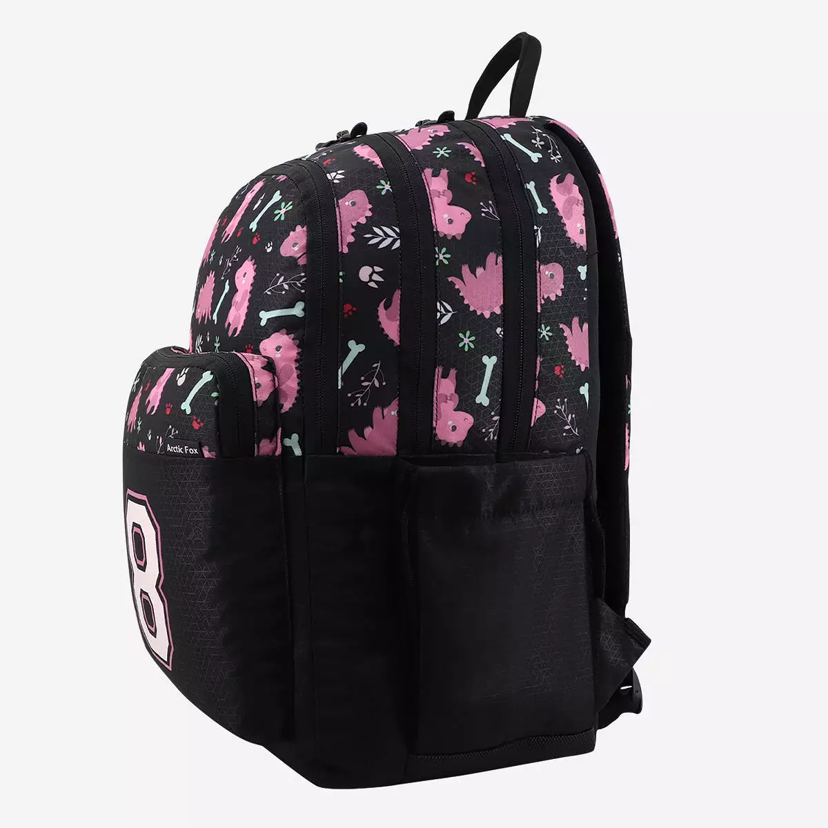 Arctic Fox Saurus Pink School Backpack for Boys and Girls