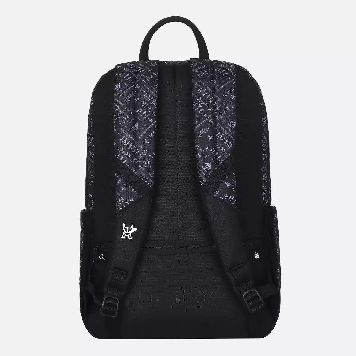 Arctic Fox Warli Black Laptop Backpack