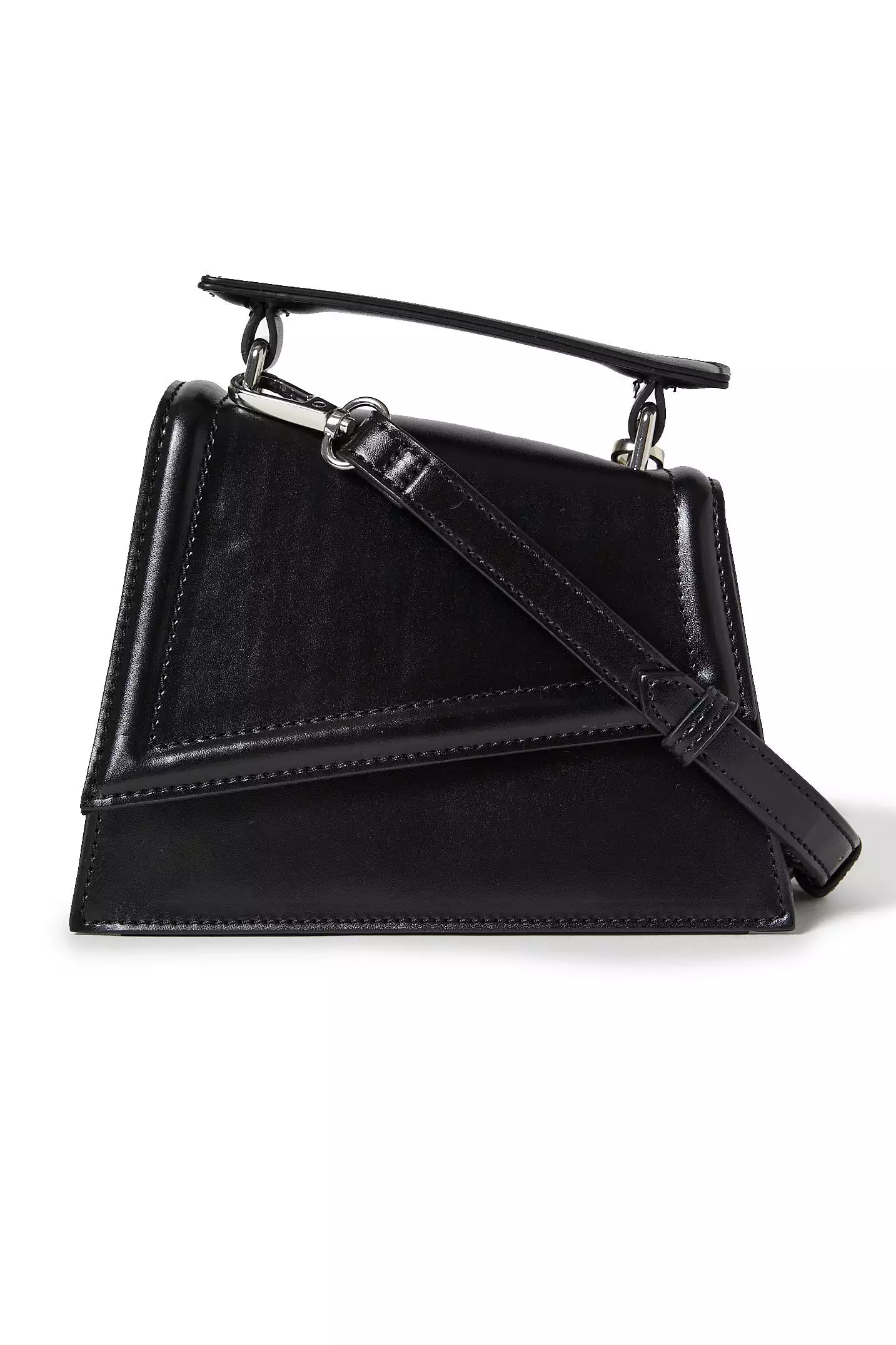 Asymmetrical Faux Leather Crossbody Bag