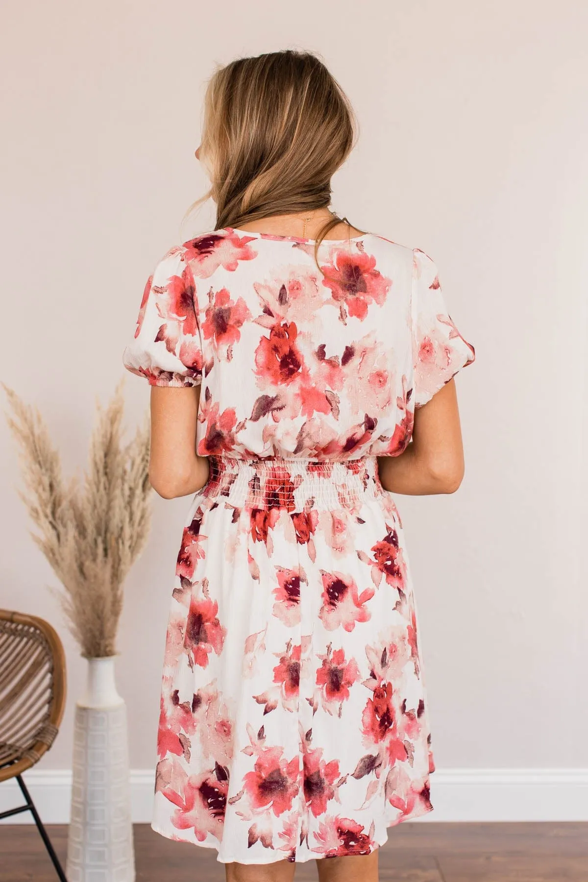 Beauty Beyond Compare Floral Mini Dress- Rose