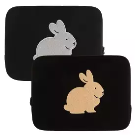 Black Gray Beige Rabbit Laptop Sleeves 11 for iPad 13 15 inches Cases Protective Covers Purses Handbags Square Cushion Pouches D