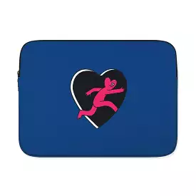 Blue Black Heart Graphic Laptop Sleeves iPad 11 13 15 17 inch Cases Protective Covers Handbags Square Pouches Designer Artist Pr