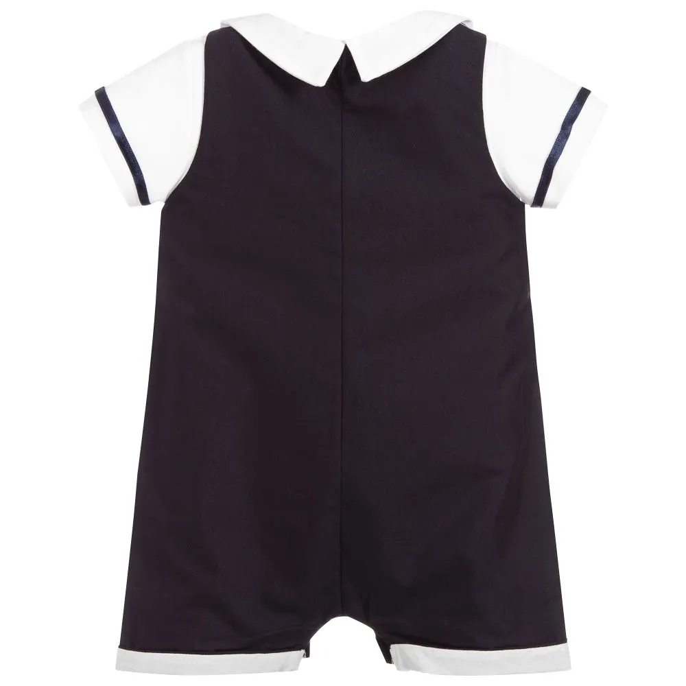 Blue Cotton Dungarees Set