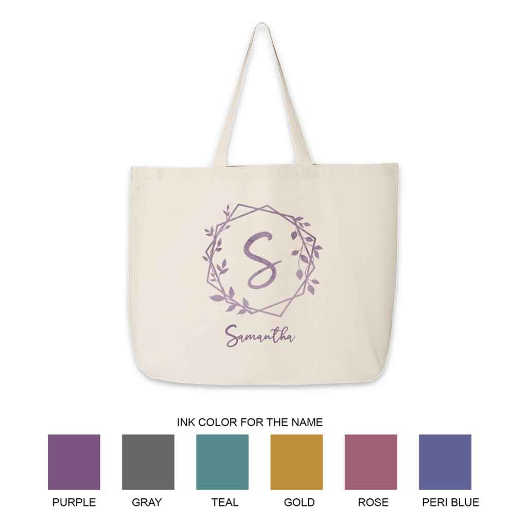 Bridal Party Tote Bag Personalized with Stylized Monogram