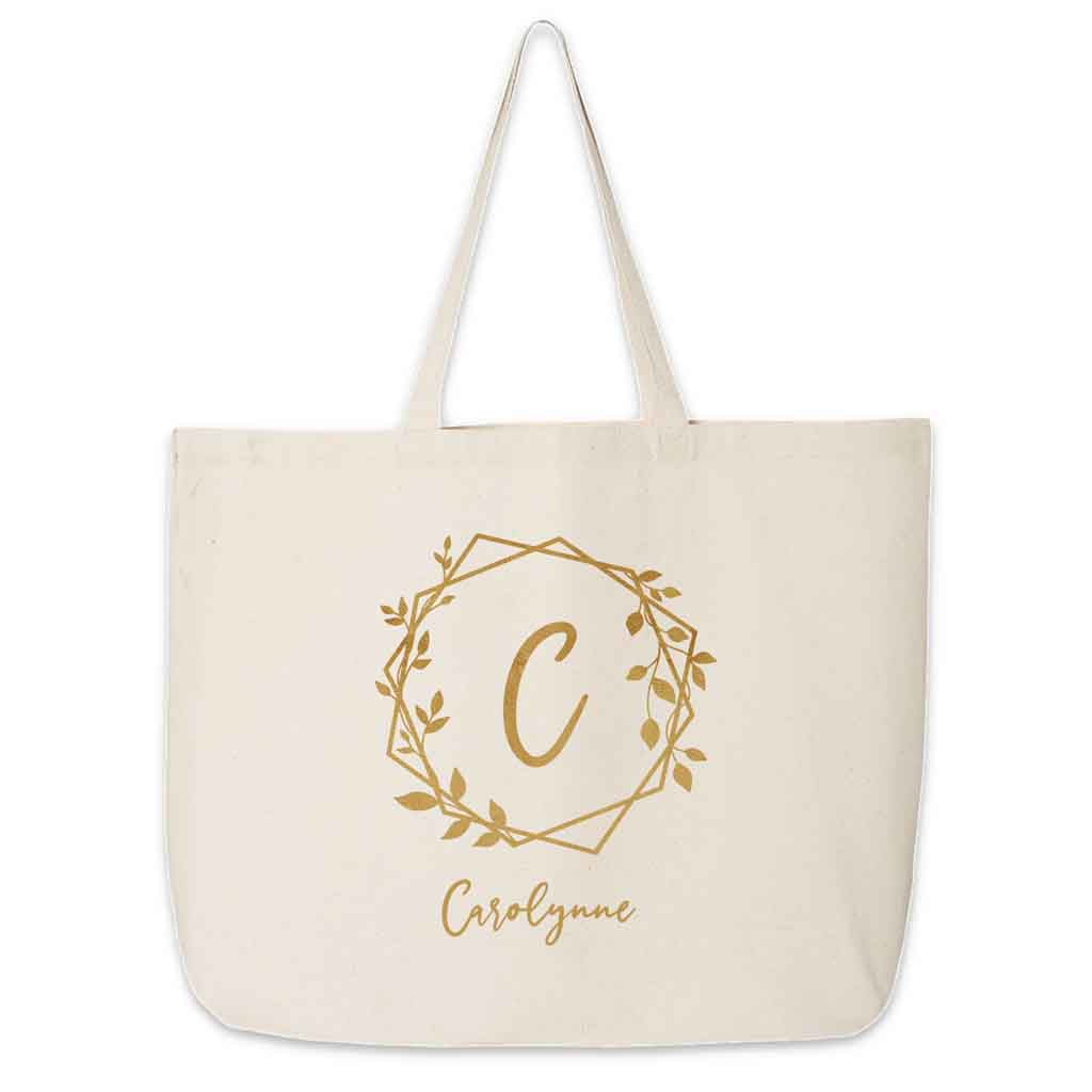 Bridal Party Tote Bag Personalized with Stylized Monogram