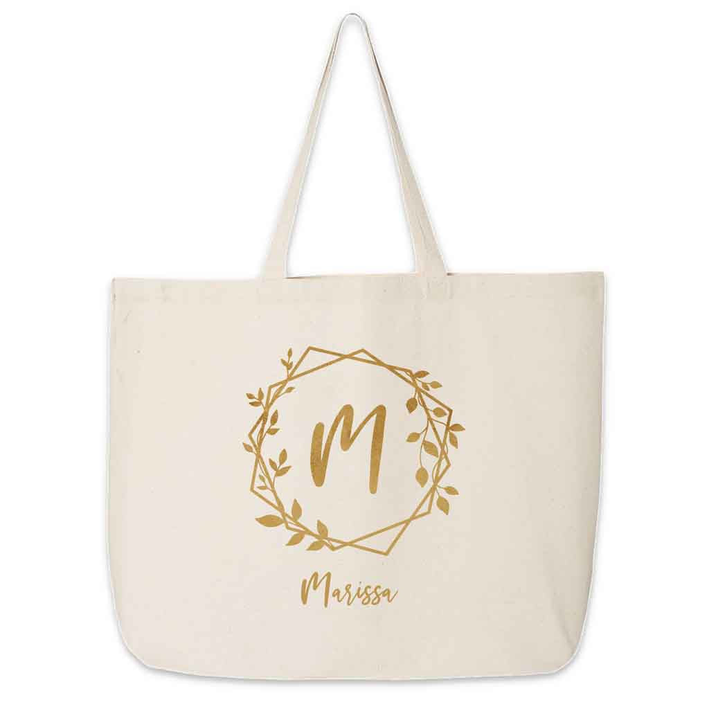 Bridal Party Tote Bag Personalized with Stylized Monogram