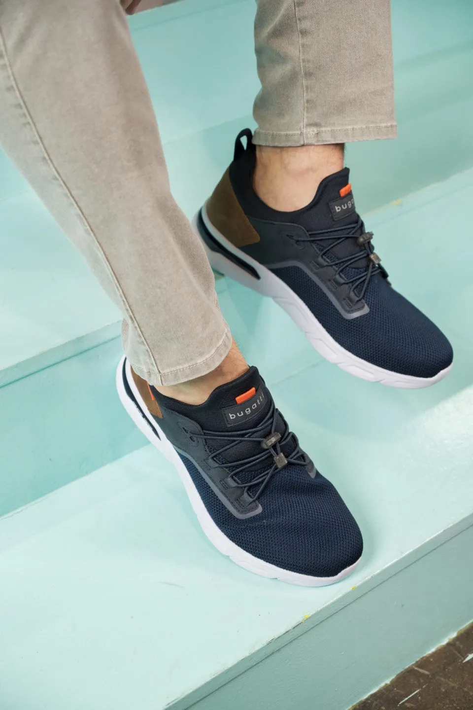 bugatti Dark Blue Athleisure Sneakers