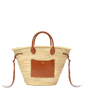 Cadix Medium Tote in Natural & Cognac