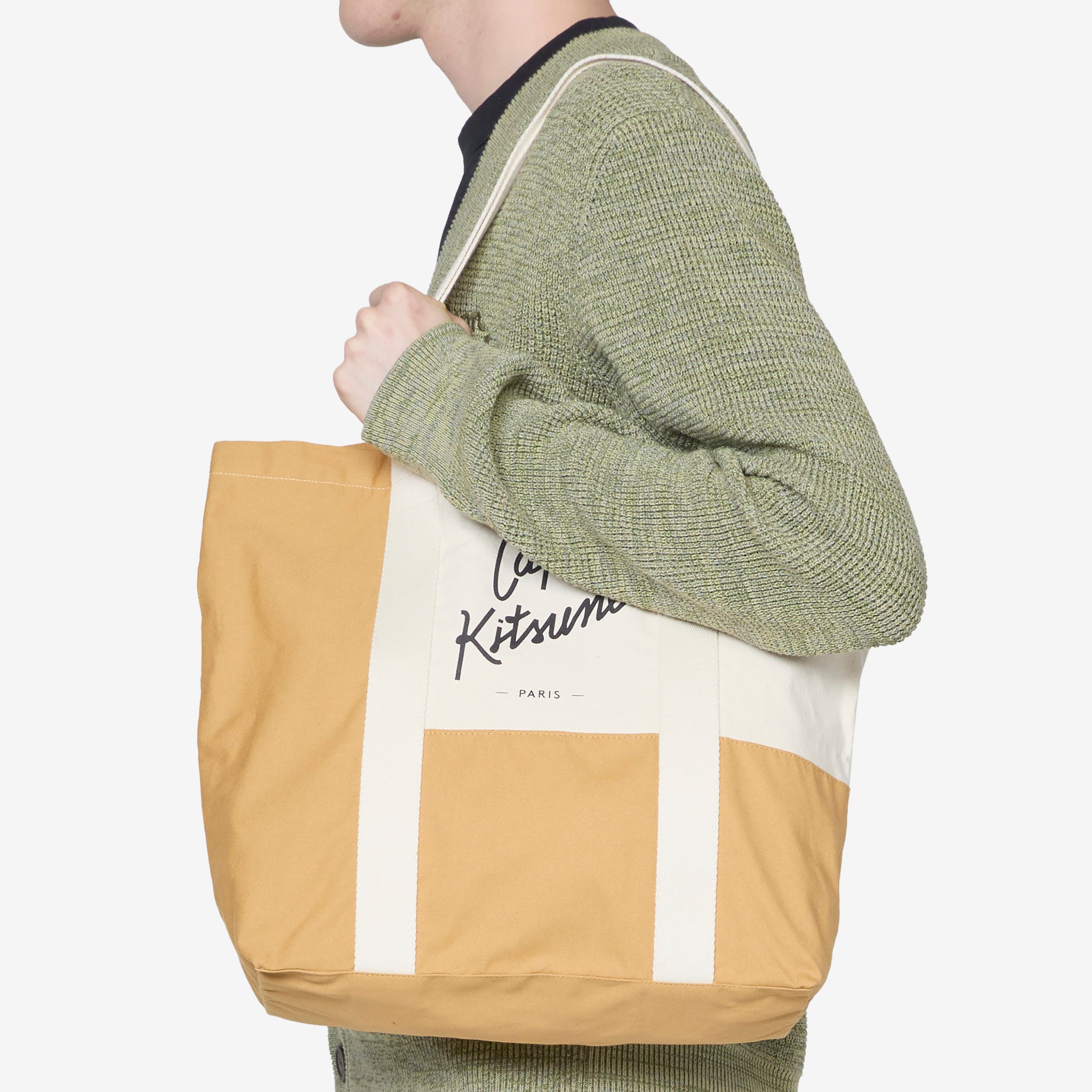 Café Kitsuné Colourblock Tote Bag Tapioca