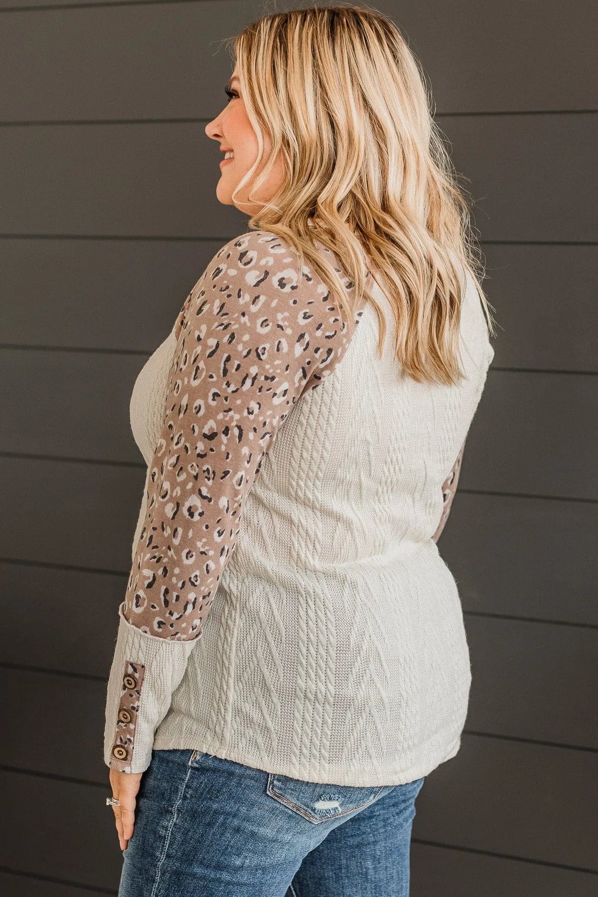 Call Your Shot Knit Top- Ivory & Mocha