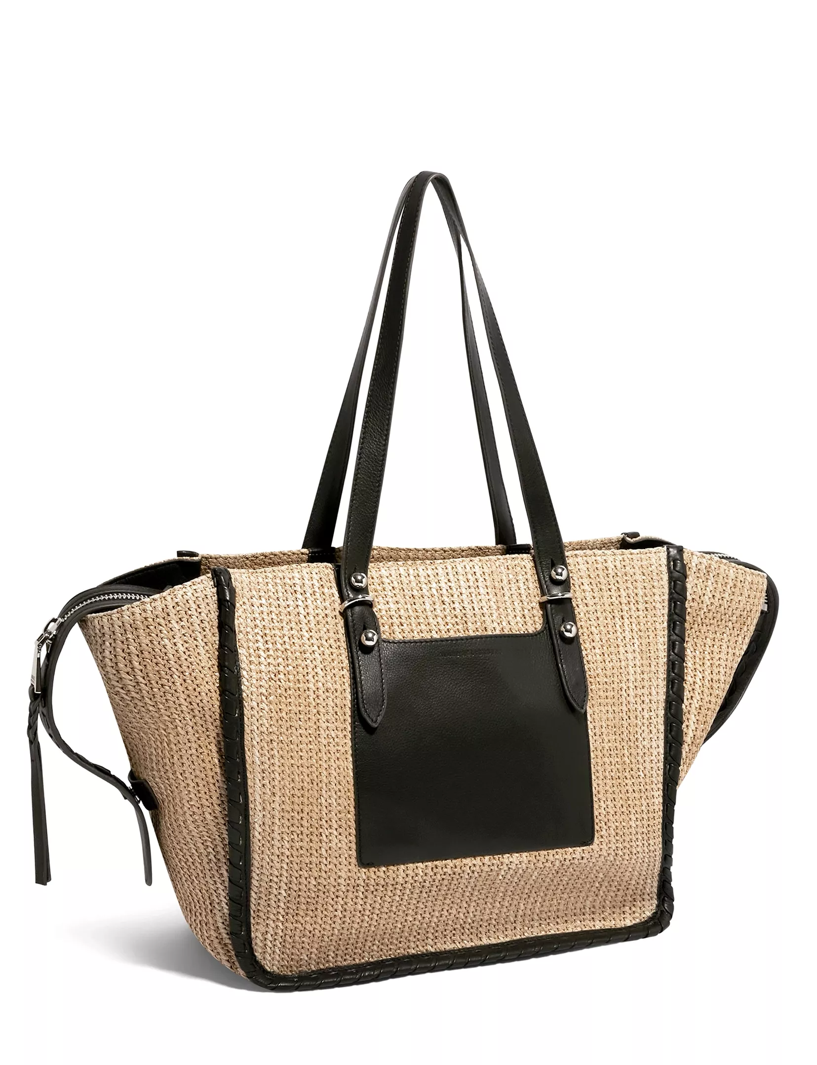 Casablanca Raffia Large Tote, Black