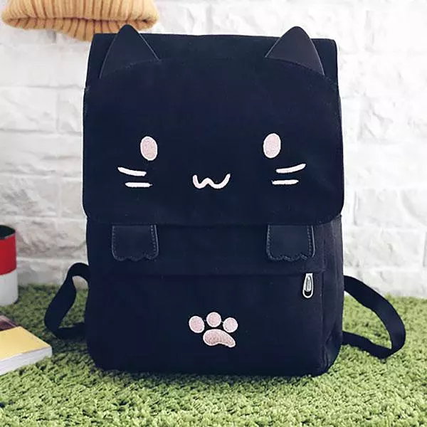 Cat Ears Canvas Backpack SD00730