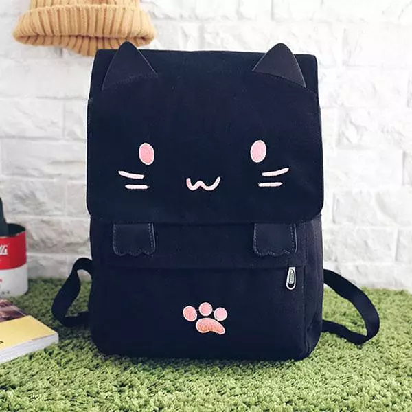 Cat Ears Canvas Backpack SD00730