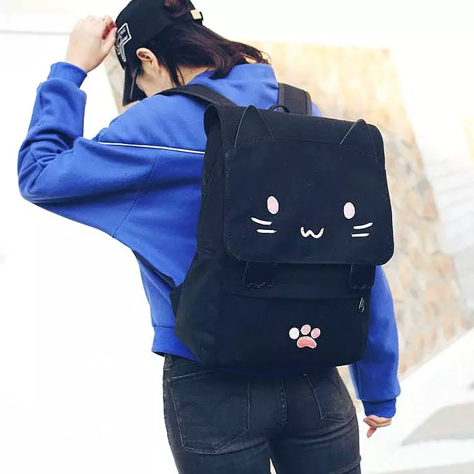 Cat Ears Canvas Backpack SD00730