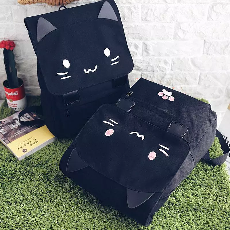 Cat Ears Canvas Backpack SD00730