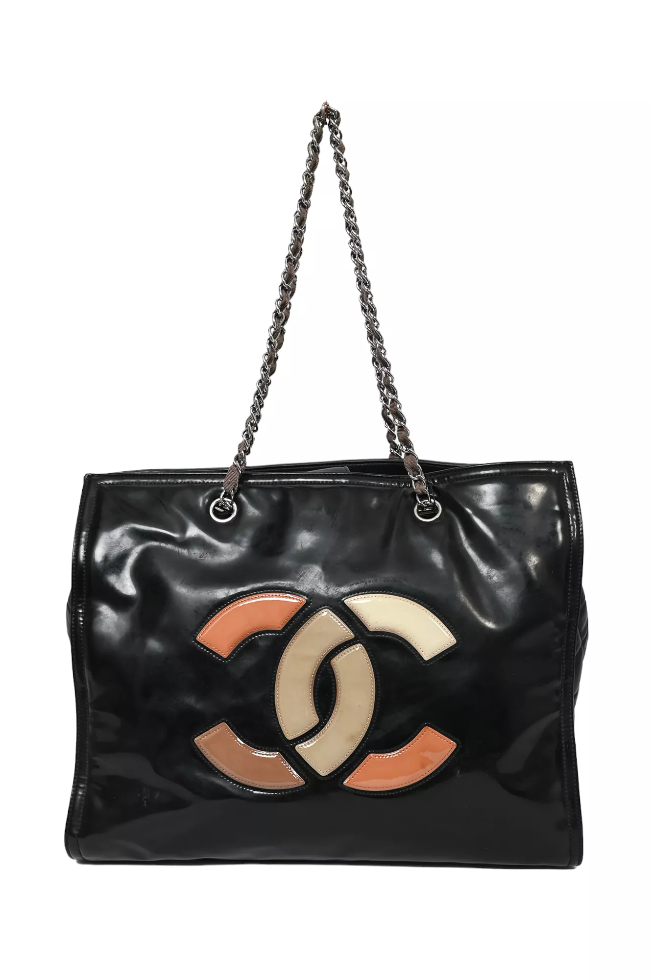 Chanel 2011/12 Black Patent Leather CC Lipstick Tote