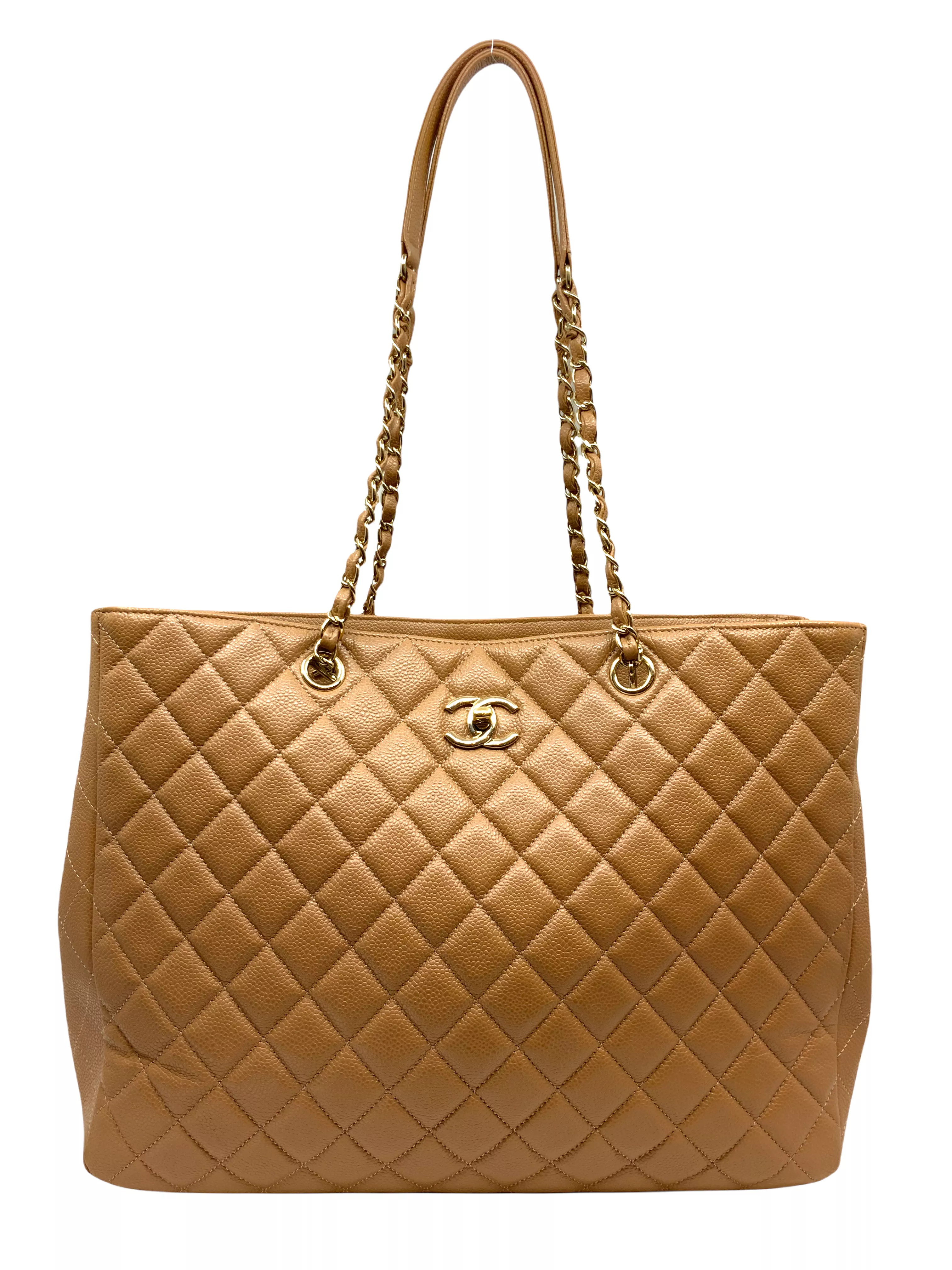 Chanel Calfskin Quilted Large CC Shopping Tote