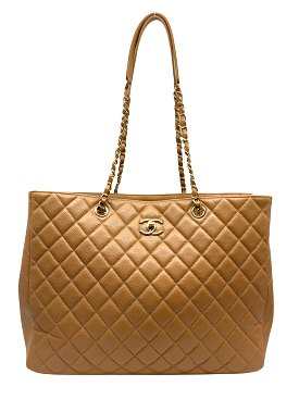 Chanel Calfskin Quilted Large CC Shopping Tote