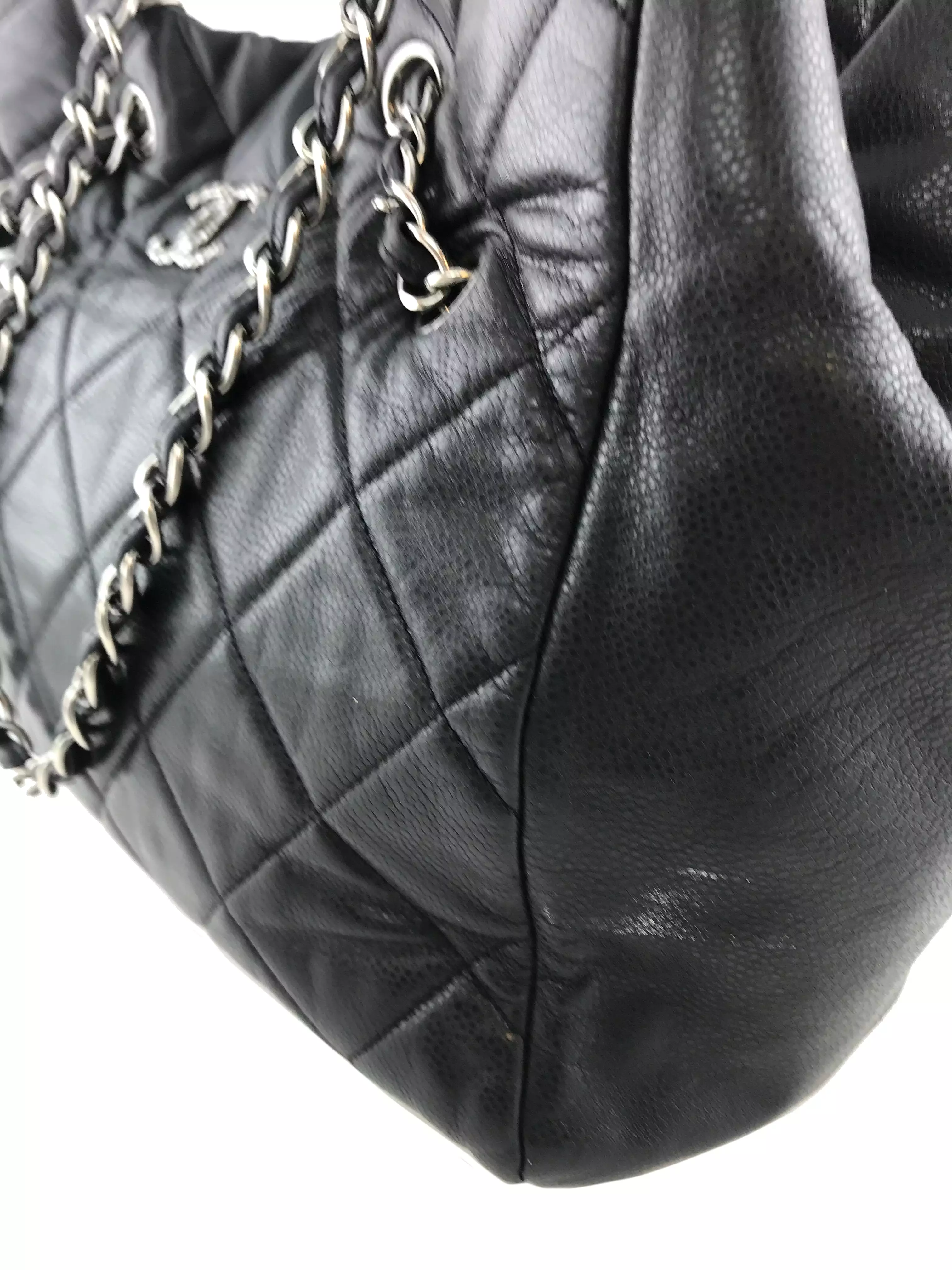 Chanel Cells Quilted Caviar Leather Large Tote Bag