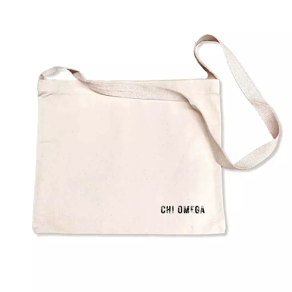 Chi Omega Sorority Messenger Bag with Cross Body Strap