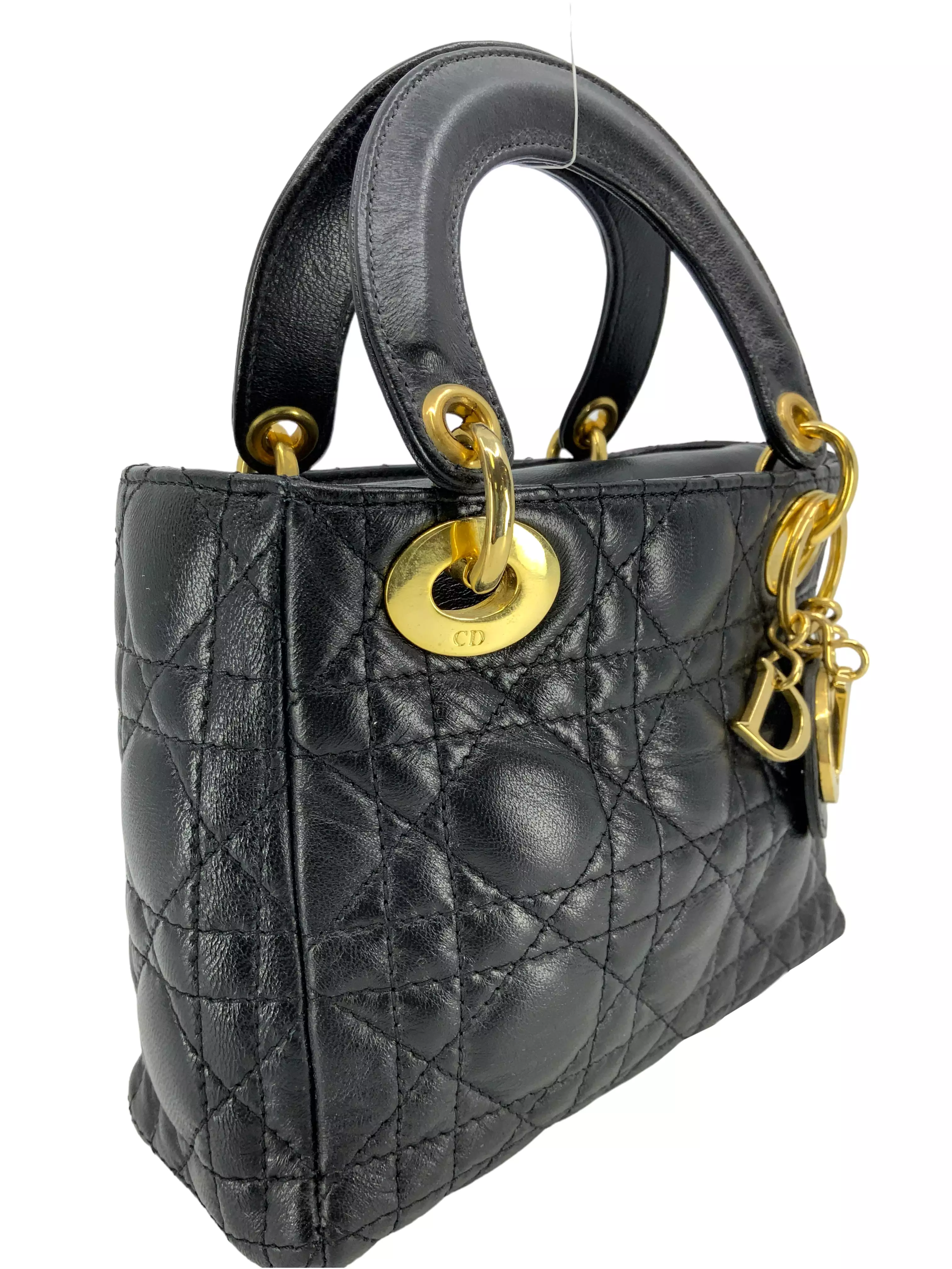 Christian Dior Vintage Lambskin Cannage Mini Lady Dior Bag