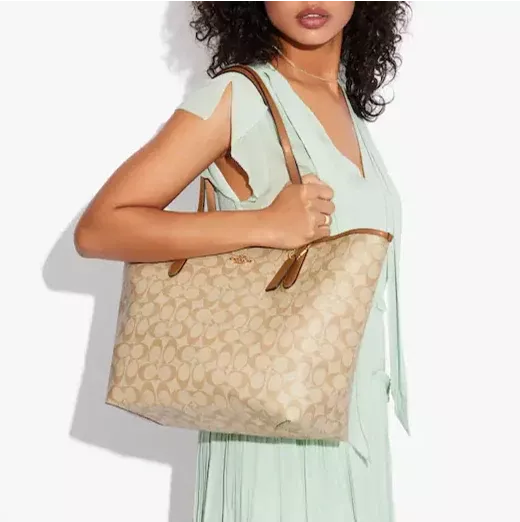 Coach City Tote In Signature Canvas