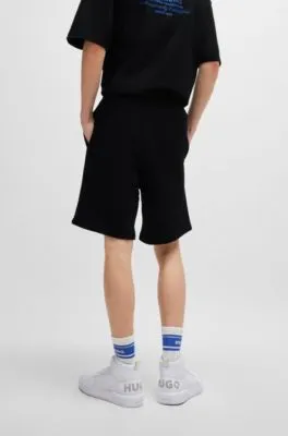 Cotton-terry shorts with drawstring and logo print