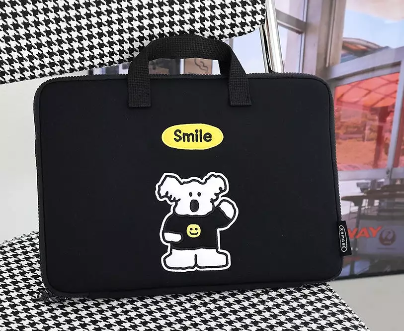 Cute Animal Characters 13 Laptop Sleeves Pouches Square Cases Covers Purses Handbags Briefcases Soft Protections Top Handle