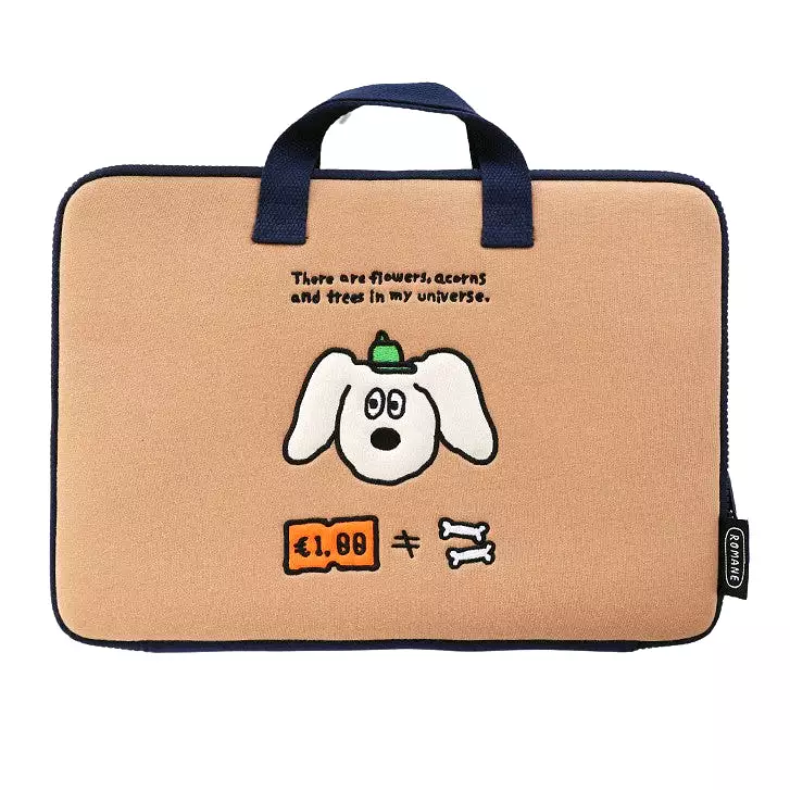 Cute Animal Characters 13 Laptop Sleeves Pouches Square Cases Covers Purses Handbags Briefcases Soft Protections Top Handle