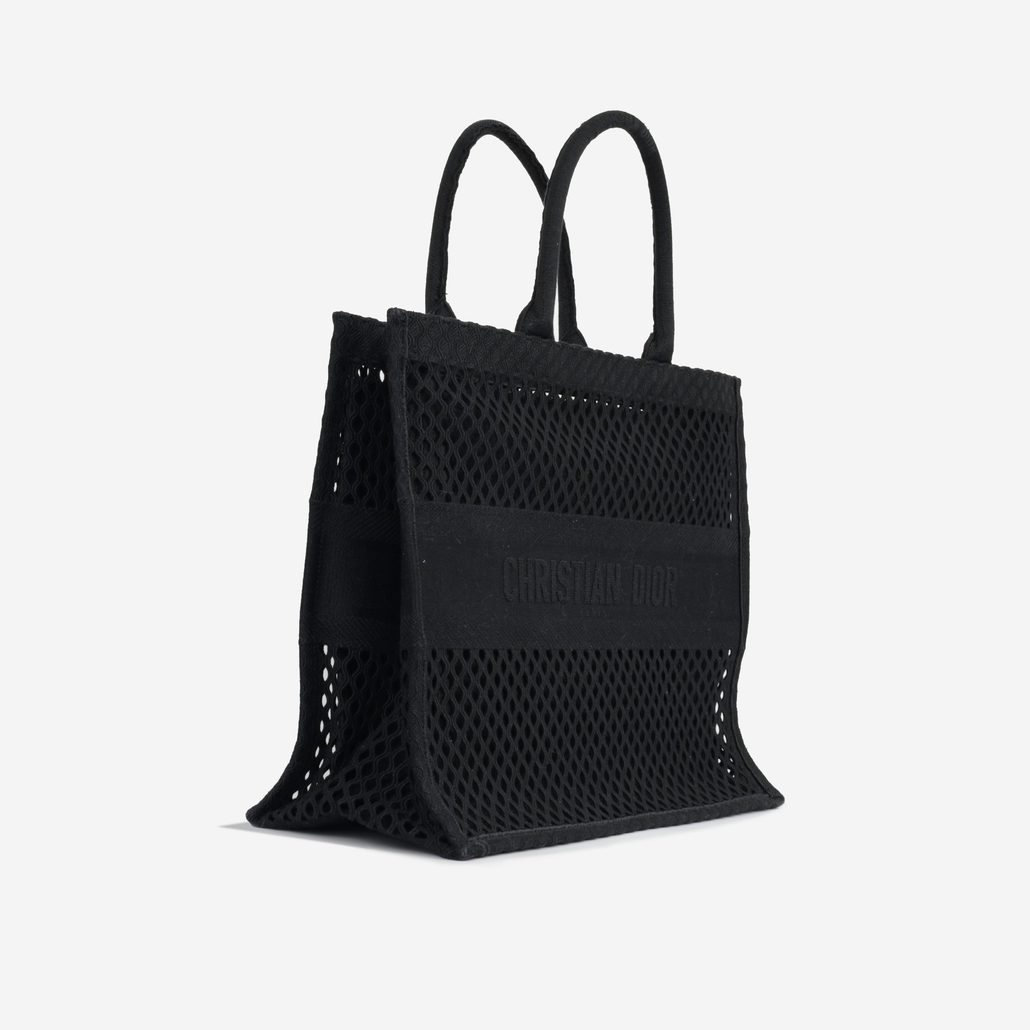 Dior Large Book Tote - Black Mesh