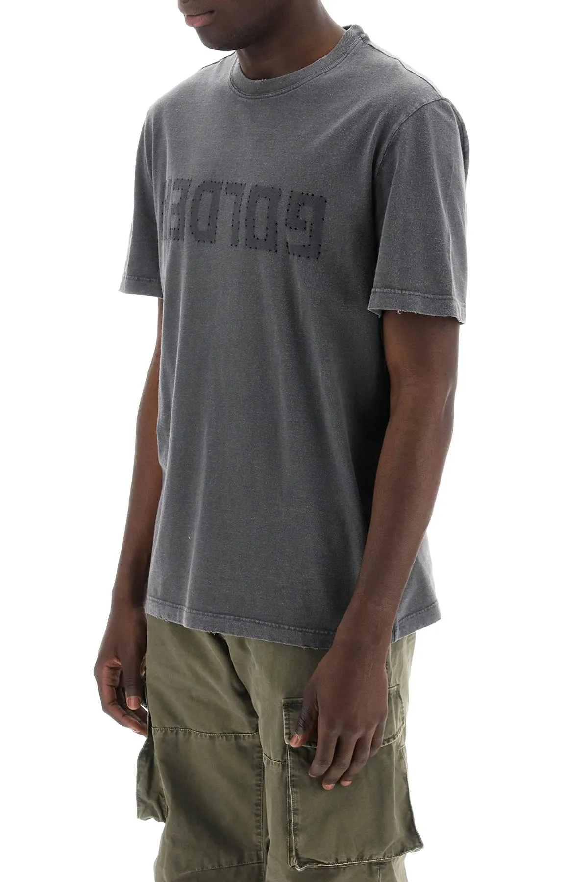 distressed logo regular t-shirt GMP01220 P000671 ANTHRACITE