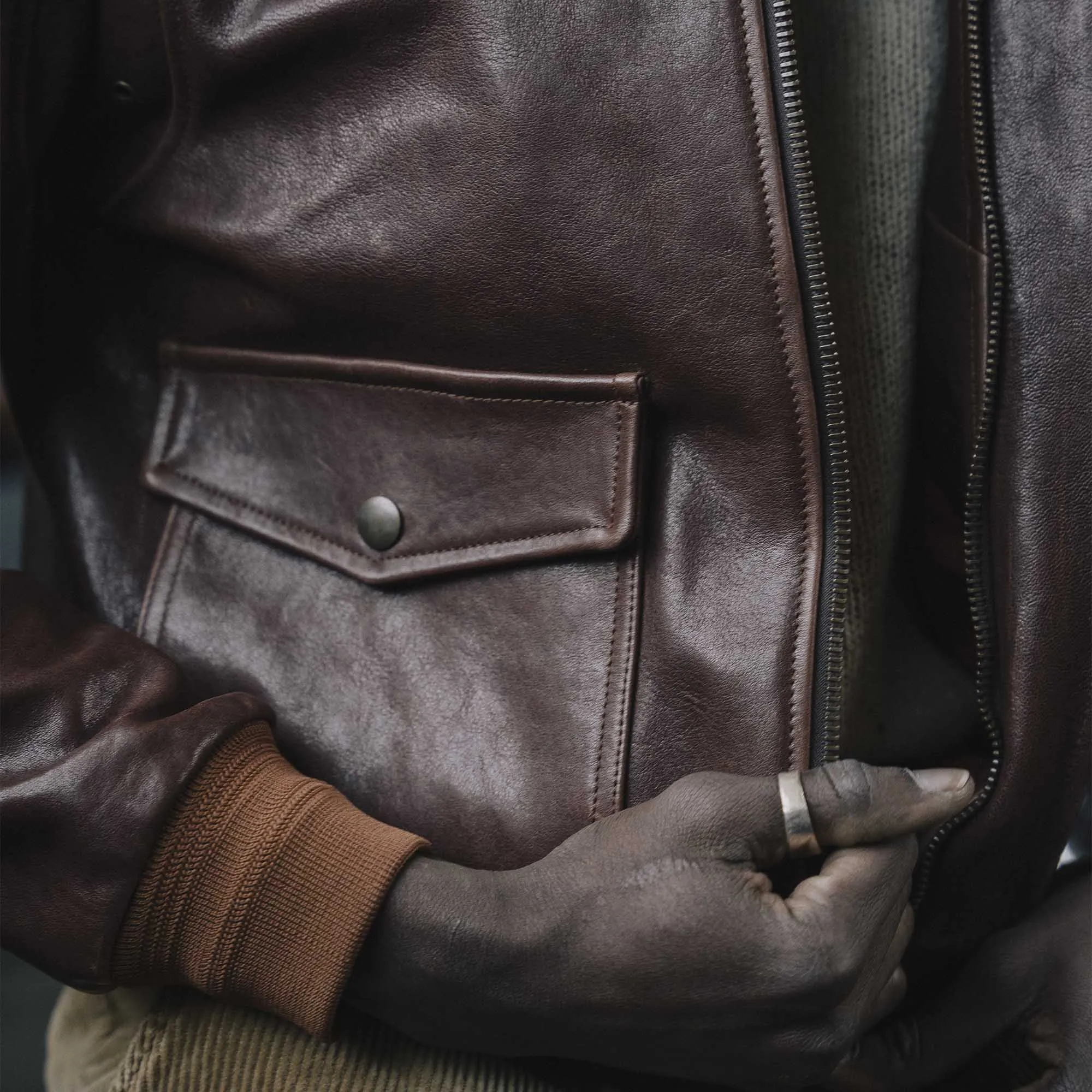 “Don Gentile” A-2 Seal Brown Flight Jacket - Shangri-la Heritage