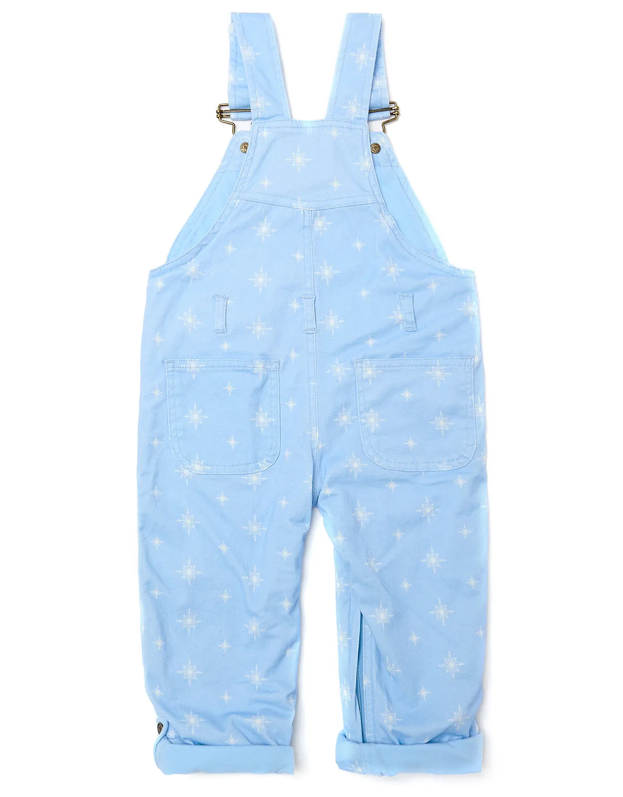 Dotty Dungarees Snowflake Print Dungarees Blue