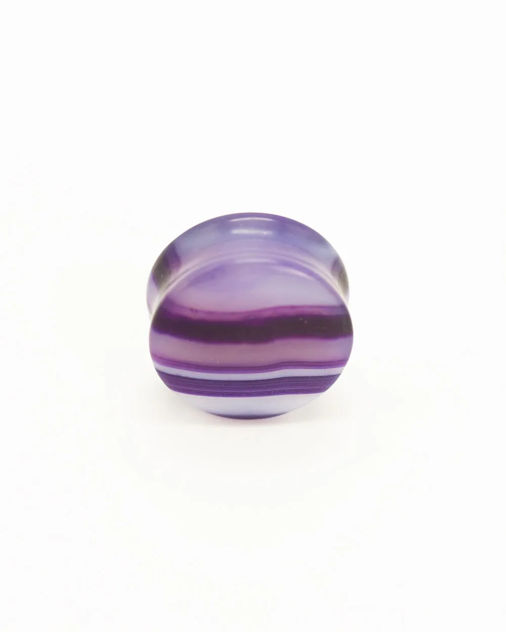 Double Flare Plug - Striped Purple Agate