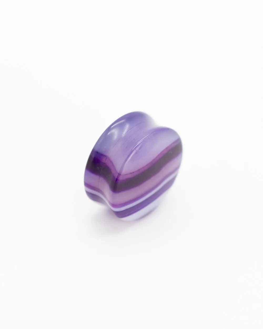 Double Flare Plug - Striped Purple Agate