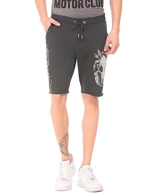 Ed Hardy Drawstring Waist Printed Shorts